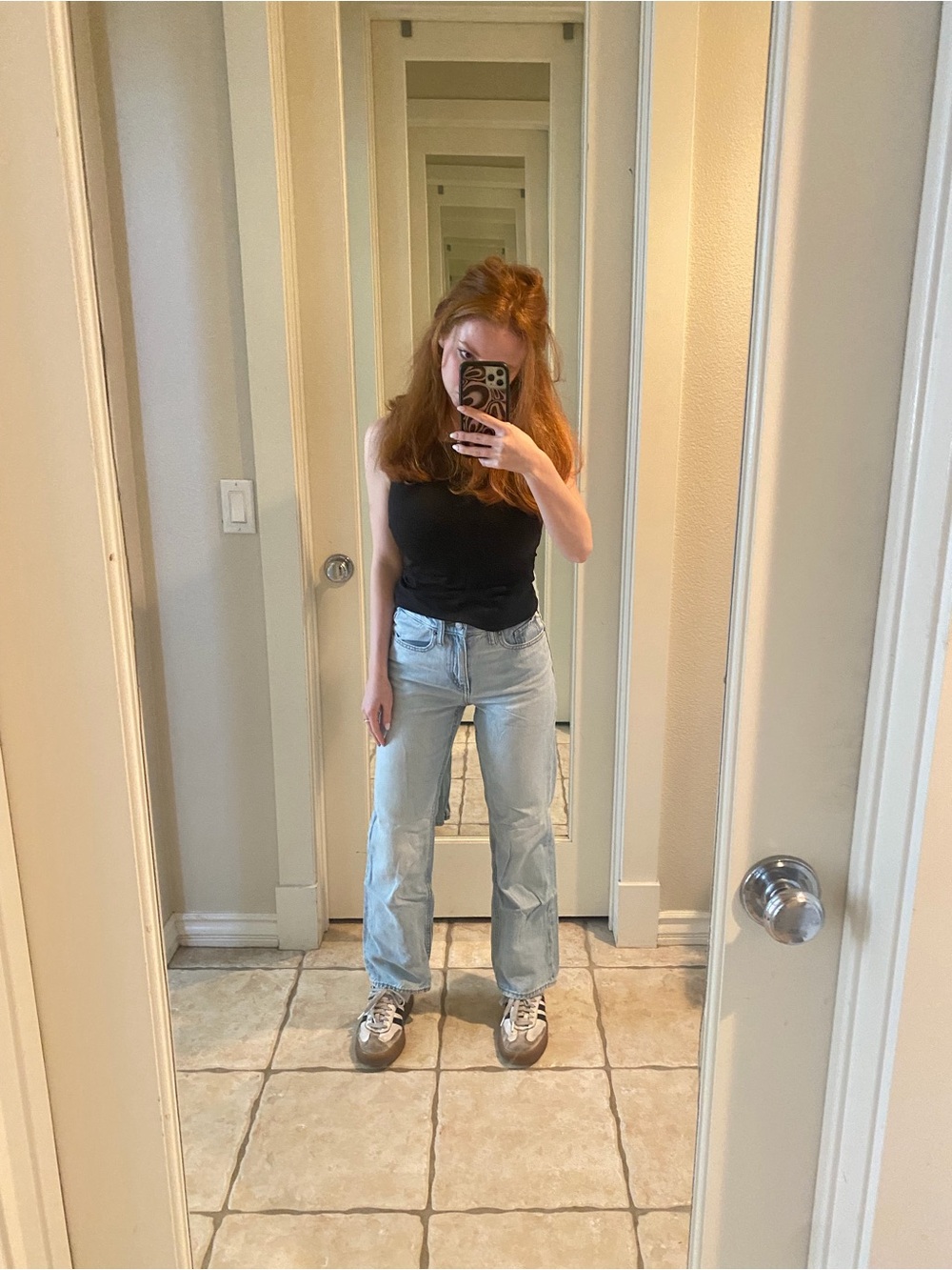 Light Wash Wide-Leg Women Jeans - Light Blue